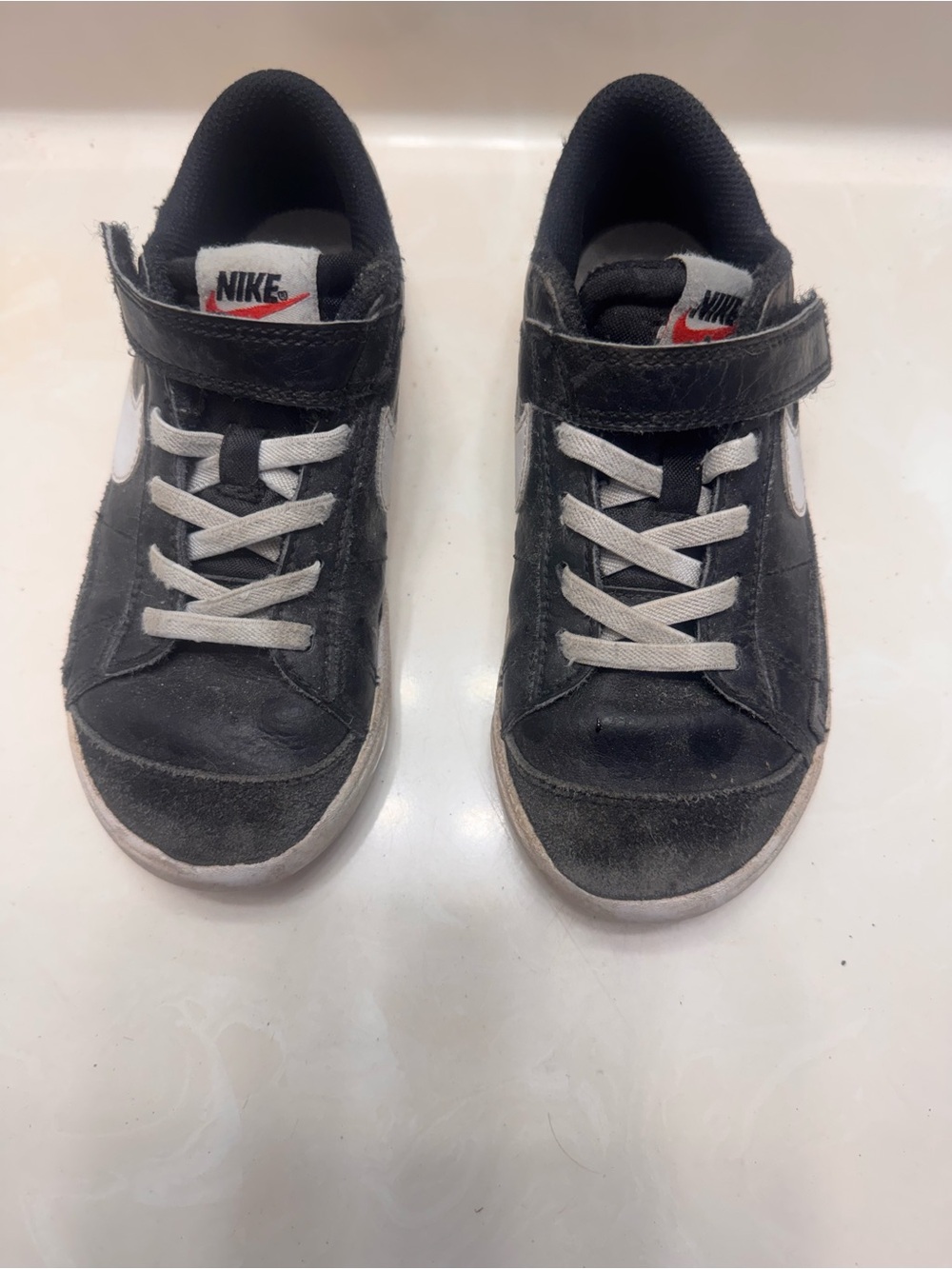 Nike Blazer Low Kids Size 12C Black White Toddler Sneakers Velcro